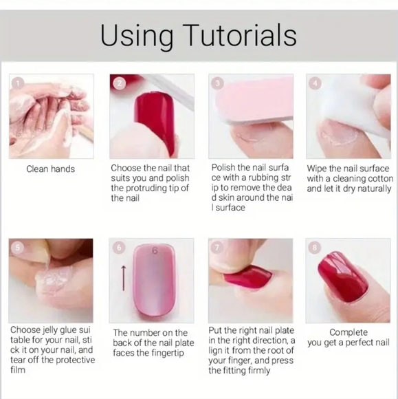 24pcs Glossy Rainbow French Tip Press On Nails - Long Ballerina Fake Nails - Picture 6 of 6